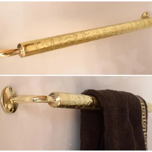 Unlacquered Brass Towel Bar, brass bathroom hardware